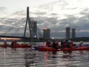 kayaking in Riga canal